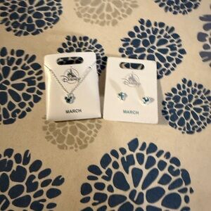 Disney Silver Necklace and Earrings Set
